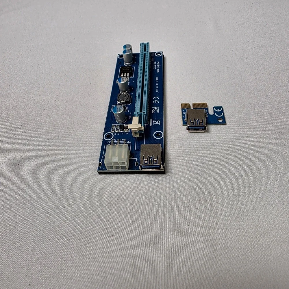 PCI-E Riser Card‎ 164IP-N06 VER 006C 1x to 16x Blue 6-Pin Powered 24in USB 3.0
